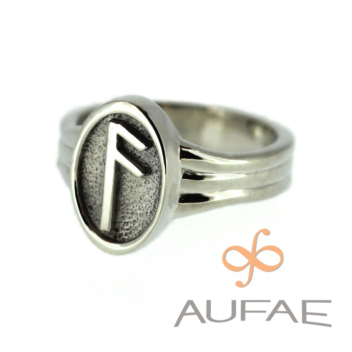 Aufae Ansuz Rune Ring in Sterling Silver