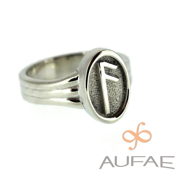 Aufae Ansuz Rune Ring in Sterling Silver