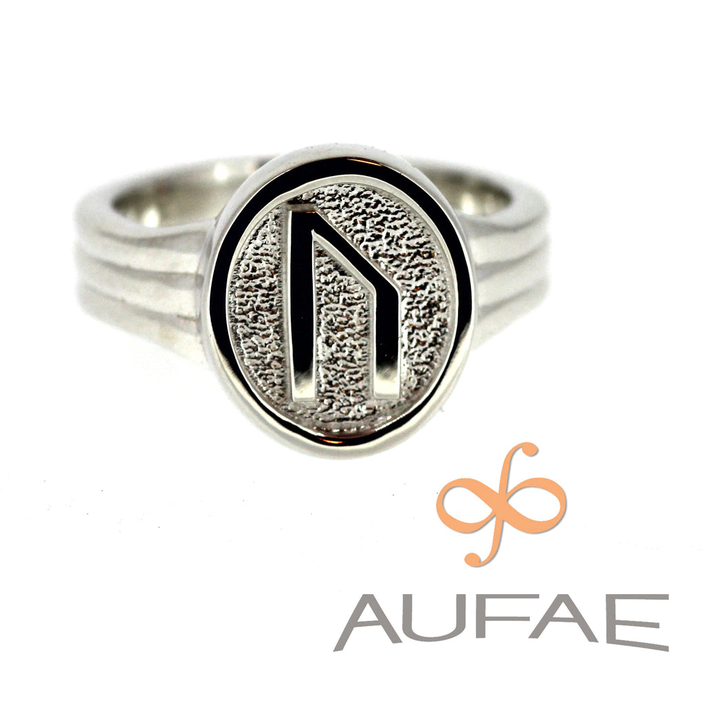 Aufae Uruz Rune Ring in Sterling Silver